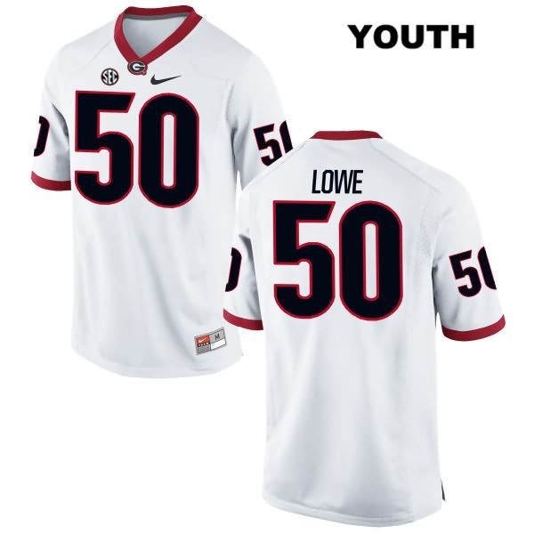 Georgia Bulldogs Youth Trevor Lowe #50 NCAA Authentic White Nike Stitched College Football Jersey ARR6356ND